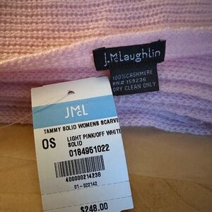 J MCLaughin Tammy Solid Cashmere scarf NWT